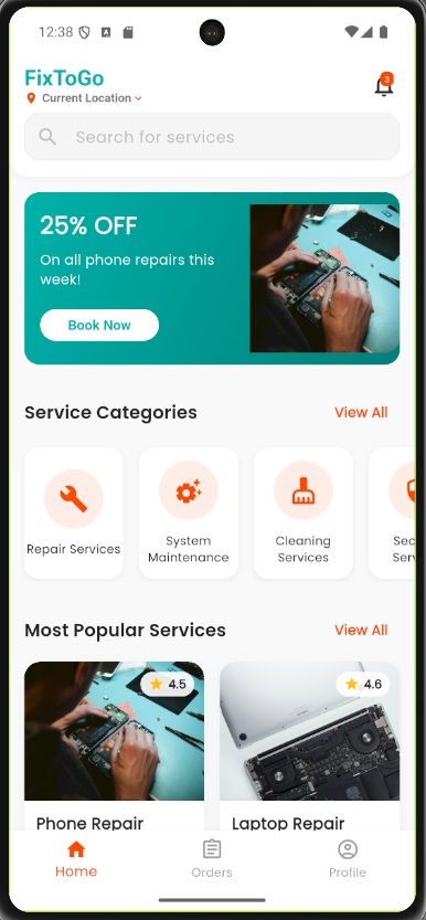 FixToGo - Tech Services At Your Doorstep screenshot